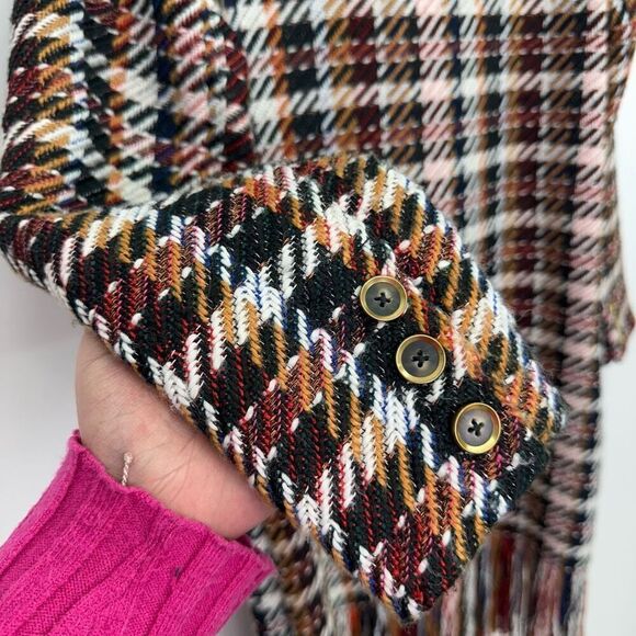 CAbi Women’s Regancy Wool Blend Multicolored Plaid Single Button Closure Coat - Picture 6 of 16